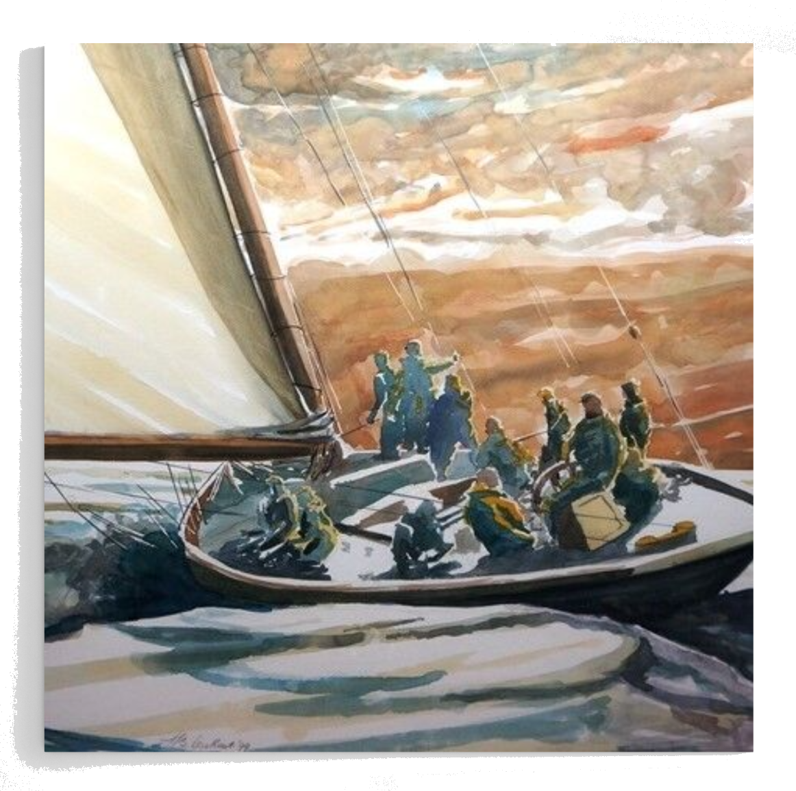 J Class on the Solent - Print op Canvas