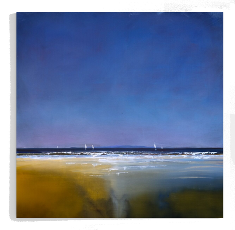 Zicht op Vlieland vanaf het Groene Strand (Terschelling) - Print op Canvas